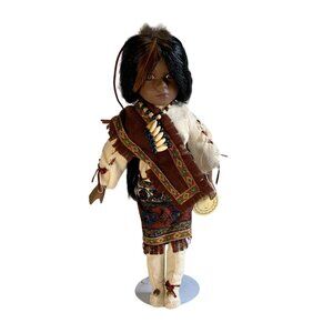 Vintage Duck House Heirloom Porcelain Indian Doll Bow & Arrow